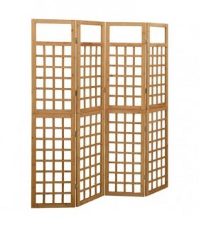 vidaXL 4-Panel Room Divider/Trellis Solid Fir Wood 161x180 cm