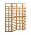 vidaXL 4-Panel Room Divider/Trellis Solid Fir Wood 161x180 cm