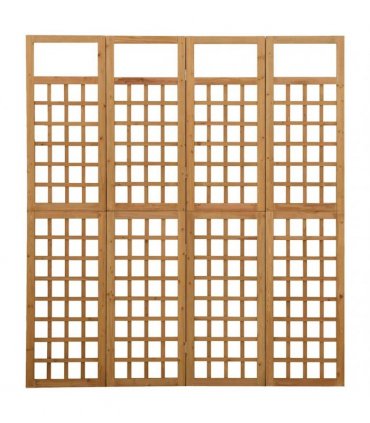 vidaXL 4-Panel Room Divider/Trellis Solid Fir Wood 161x180 cm
