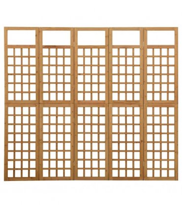 vidaXL 5-Panel Room Divider/Trellis Solid Fir Wood 201,5x180 cm