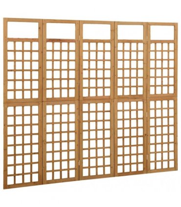 vidaXL 5-Panel Room Divider/Trellis Solid Fir Wood 201,5x180 cm