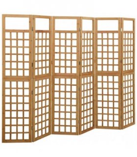 vidaXL 6-Panel Room Divider/Trellis Solid Fir Wood 242,5x180 cm