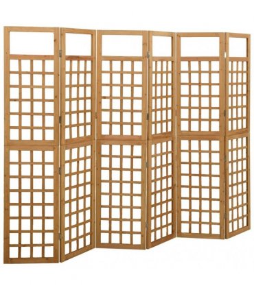 vidaXL 6-Panel Room Divider/Trellis Solid Fir Wood 242,5x180 cm