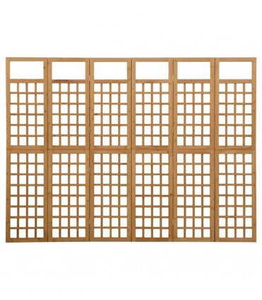vidaXL 6-Panel Room Divider/Trellis Solid Fir Wood 242,5x180 cm