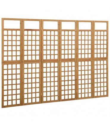 vidaXL 6-Panel Room Divider/Trellis Solid Fir Wood 242,5x180 cm