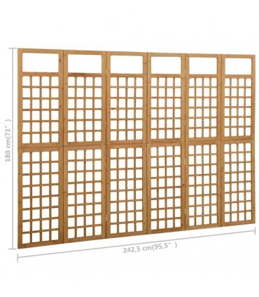 vidaXL 6-Panel Room Divider/Trellis Solid Fir Wood 242,5x180 cm