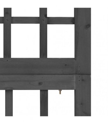vidaXL 3-Panel Room Divider/Trellis Solid Fir Wood Black 121x180 cm