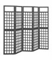 vidaXL 5-Panel Room Divider/Trellis Solid Fir Wood Black 201,5x180 cm