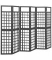 vidaXL 6-Panel Room Divider/Trellis Solid Fir Wood Black 242,5x180 cm