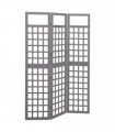 vidaXL 3-Panel Room Divider/Trellis Solid Fir Wood Grey 121x180 cm
