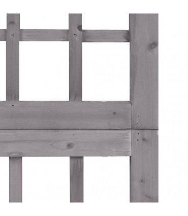 vidaXL 4-Panel Room Divider/Trellis Solid Fir Wood Grey 161x180 cm