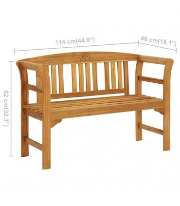 vidaXL Rose Bench 2 -Seater 114 cm Solid acacia wood Natural