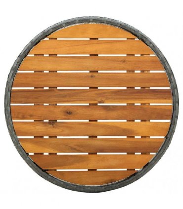 vidaXL Tea Table Grey 60 cm Poly Rattan and Solid Acacia Wood
