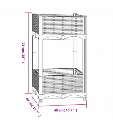 vidaXL Raised Bed 40x40x71 cm Polypropylene