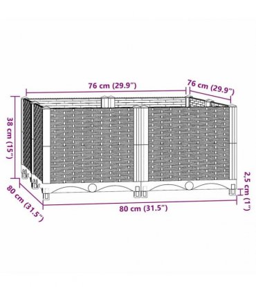 vidaXL Raised Bed 80x80x38 cm Polypropylene