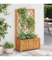 vidaXL Garden Raised Bed with Trellis Solid Acacia Wood