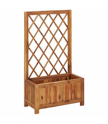 vidaXL Garden Raised Bed with Trellis Solid Acacia Wood