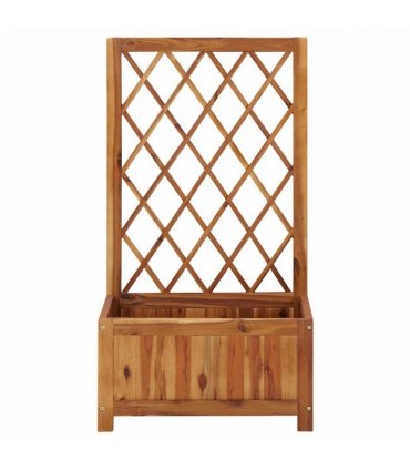 vidaXL Garden Raised Bed with Trellis Solid Acacia Wood