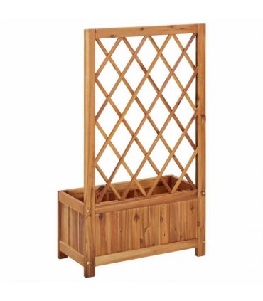 vidaXL Garden Raised Bed with Trellis Solid Acacia Wood