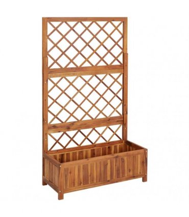 vidaXL Raised Bed with Trellis 85x38x150 cm Solid Acacia Wood