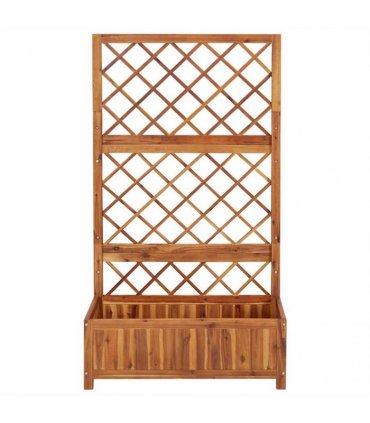 vidaXL Raised Bed with Trellis 85x38x150 cm Solid Acacia Wood