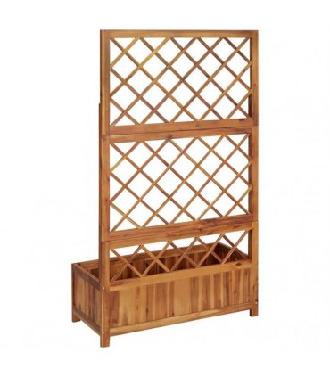 vidaXL Raised Bed with Trellis 85x38x150 cm Solid Acacia Wood