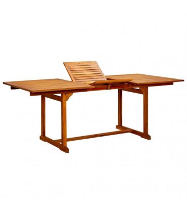 vidaXL Garden Dining Table (150-200)x100x75 cm Solid Acacia Wood