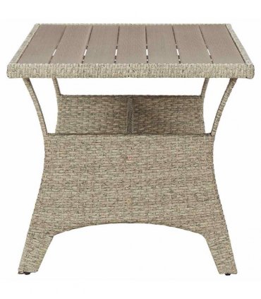 vidaXL Garden Table Grey 120x70x66 cm Poly Rattan