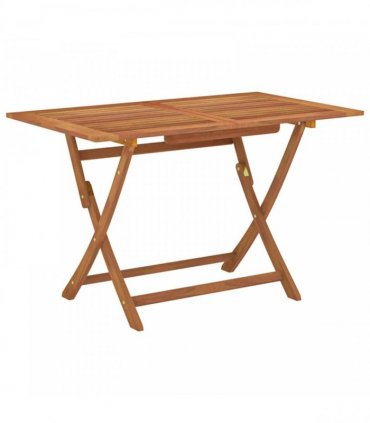 vidaXL Folding Garden Table 120x70x75 cm Solid Eucalyptus Wood