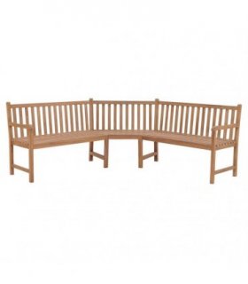 vidaXL Garden Corner Bench 185x185x90 cm Solid Teak Wood