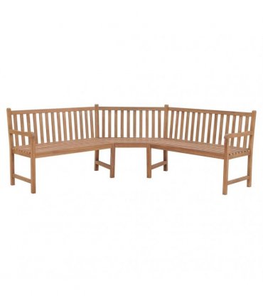 vidaXL Garden Corner Bench 185x185x90 cm Solid Teak Wood