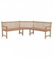 vidaXL Garden Corner Bench 185x185x90 cm Solid Teak Wood