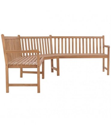 vidaXL Garden Corner Bench 185x185x90 cm Solid Teak Wood