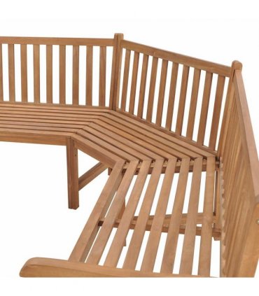 vidaXL Garden Corner Bench 185x185x90 cm Solid Teak Wood