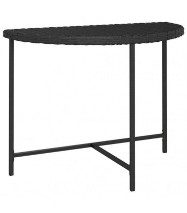 vidaXL Garden Table Black 100x50x75 cm Poly Rattan