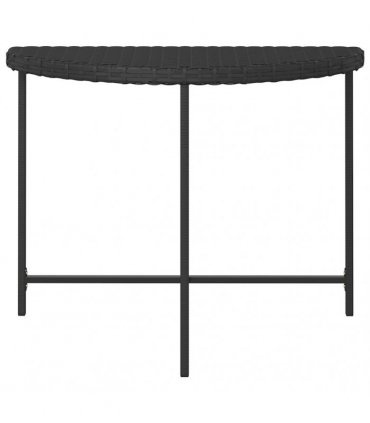 vidaXL Garden Table Black 100x50x75 cm Poly Rattan