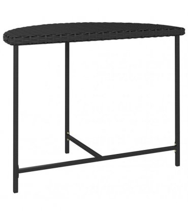 vidaXL Garden Table Black 100x50x75 cm Poly Rattan