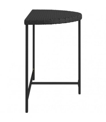 vidaXL Garden Table Black 100x50x75 cm Poly Rattan