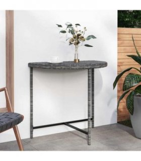vidaXL Garden Table Grey 80x50x75 cm Poly Rattan