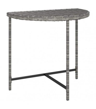 vidaXL Garden Table Grey 80x50x75 cm Poly Rattan