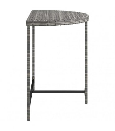 vidaXL Garden Table Grey 80x50x75 cm Poly Rattan