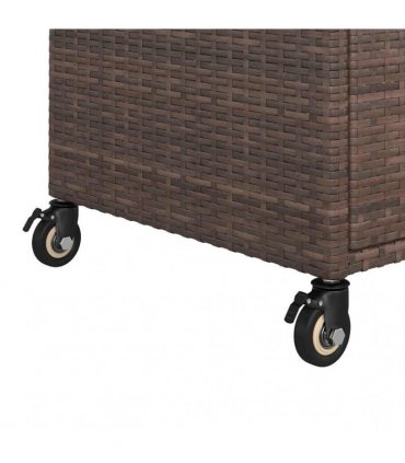 vidaXL Bar Cart with Drawer Brown 100x45x97 cm Poly Rattan