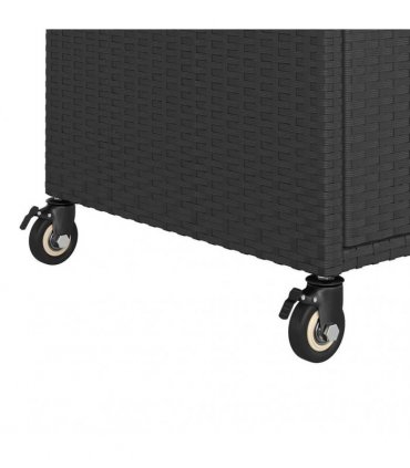 vidaXL Bar Cart with Drawer Black 100x45x97 cm Poly Rattan