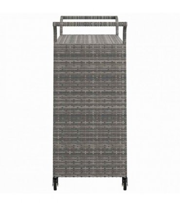 vidaXL Bar Cart with Drawer Grey 100x45x97 cm Poly Rattan