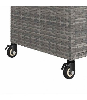 vidaXL Bar Cart with Drawer Grey 100x45x97 cm Poly Rattan