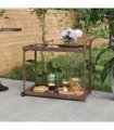 vidaXL Bar Cart Brown 100x45x83 cm Poly Rattan