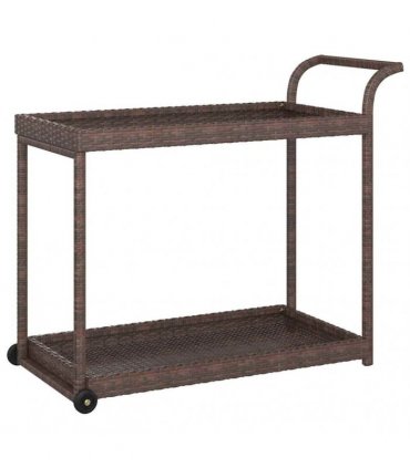 vidaXL Bar Cart Brown 100x45x83 cm Poly Rattan
