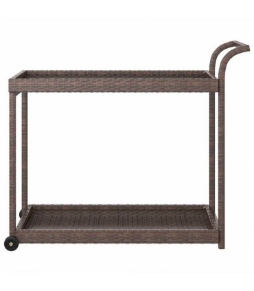 vidaXL Bar Cart Brown 100x45x83 cm Poly Rattan