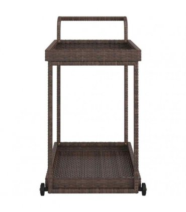 vidaXL Bar Cart Brown 100x45x83 cm Poly Rattan