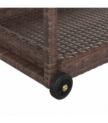 vidaXL Bar Cart Brown 100x45x83 cm Poly Rattan